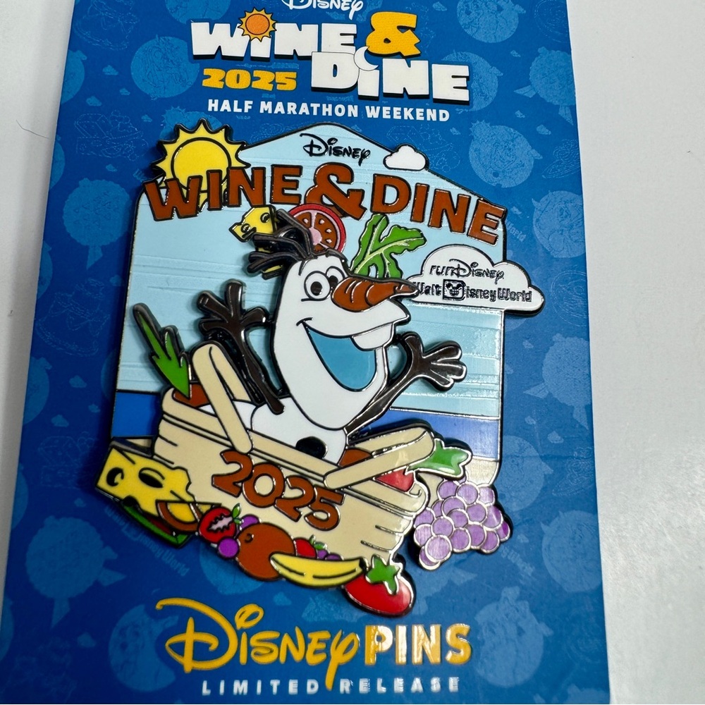 Disney Wine & Dine 2025 Pin with Olaf - Blue, Red, Orange Accents